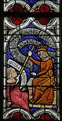 Window Depicting Psychomachia: Discretion and Boasting